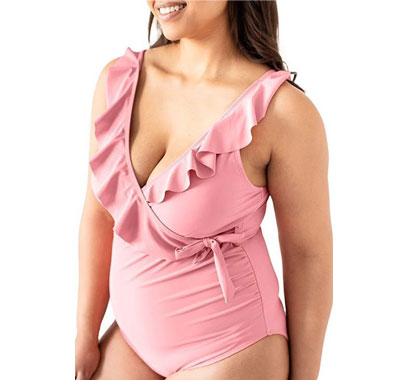 Nursing & Maternity One Piece Wrap Swimsuit